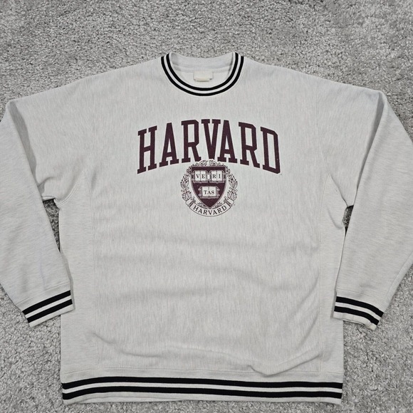 Champion Reverse Weave Sweatshirt Mens Large Gray Harvard Pullover Sweater - Picture 1 of 11